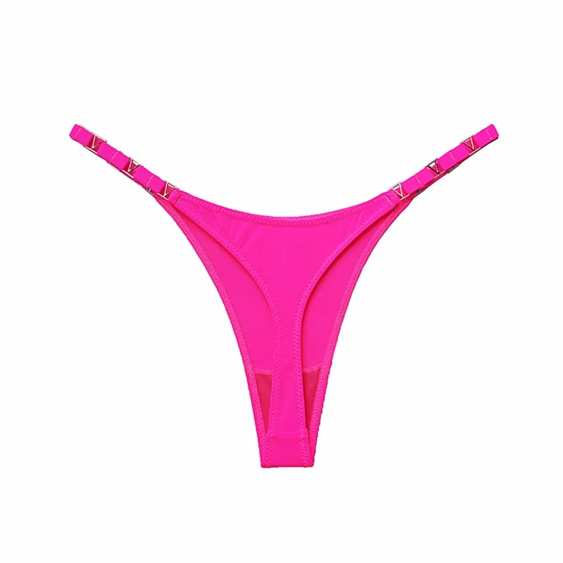 Sexy culotte en forme de V décoration en métal sous-vêtements sport taille basse slips femmes Lingere femme culotte sous-vêtements femmes Lingerie