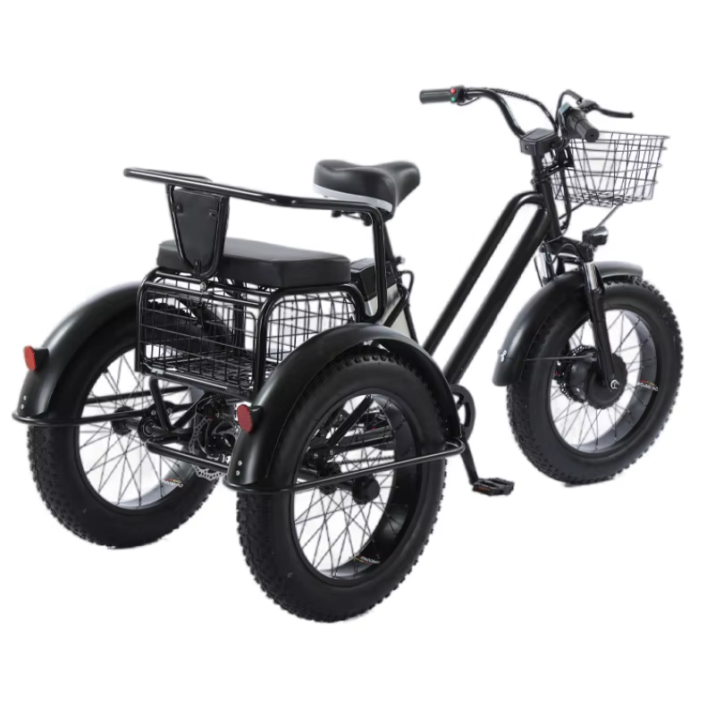 20 pouces gros pneu vélo électrique 3 roues vélos électriques pour hommes femmes adultes puissant neige noir