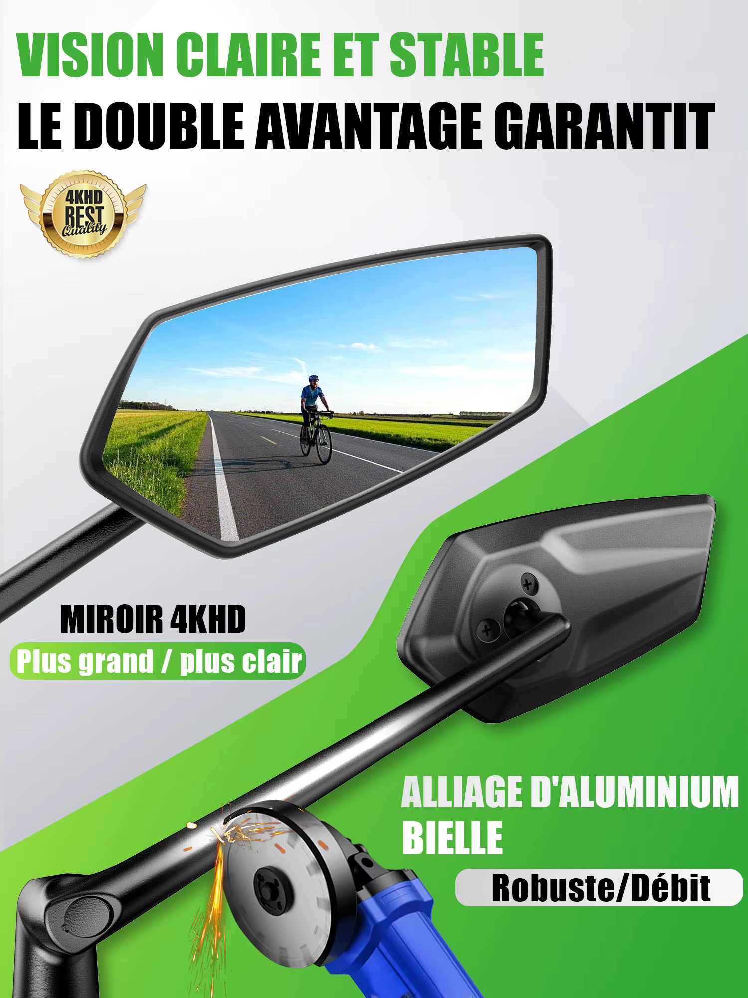 Rétroviseur pour guidon de vélo