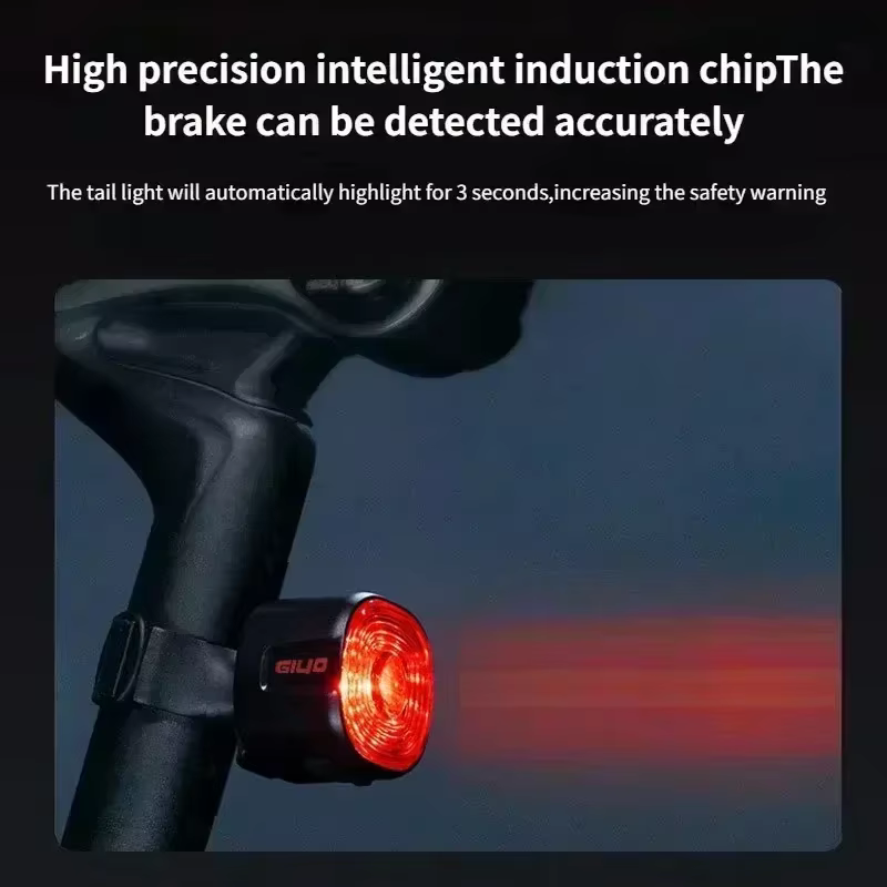 Nouveau feu arrière de frein intelligent de vélo vtt