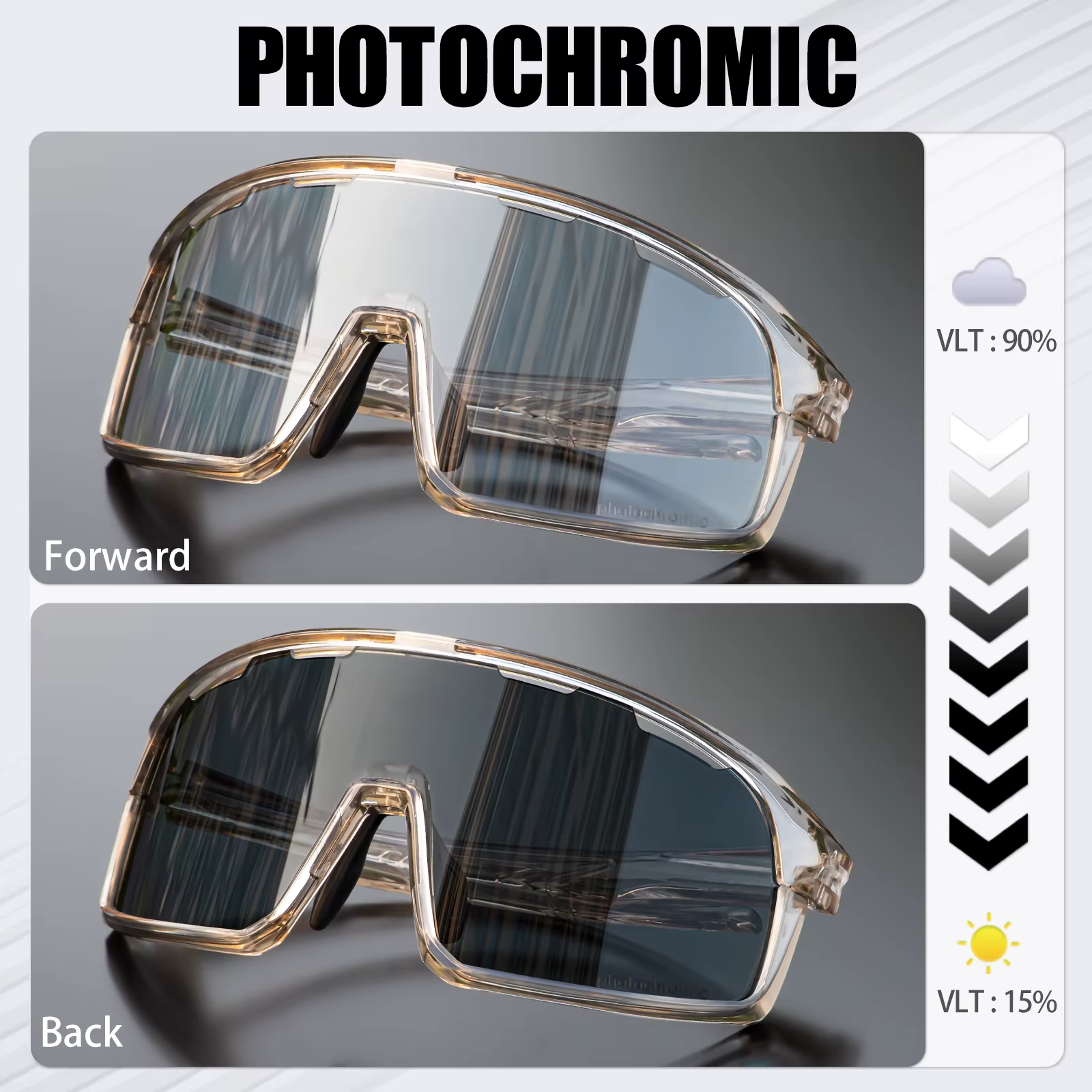SCVCN lunettes de soleil de cyclisme photochromiques