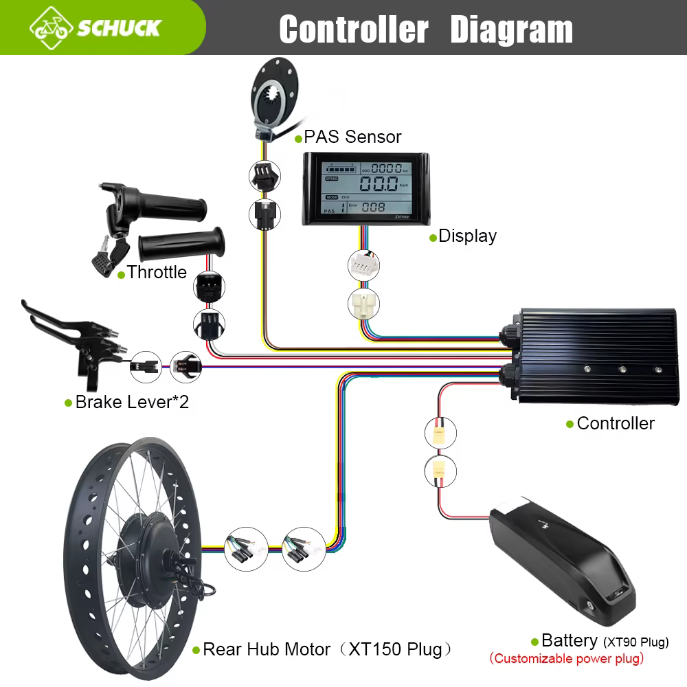 Kit de conversion pour vélo électrique 72V 5000W