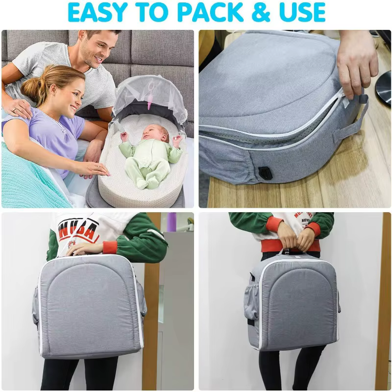 Berceau pour nouveau-nés, lit de voyage pour bébé avec filet, nid pliable pour bébé, moustiquaire, sac de couchage pour nourrissons, nid de couchage pour nouveau-nés