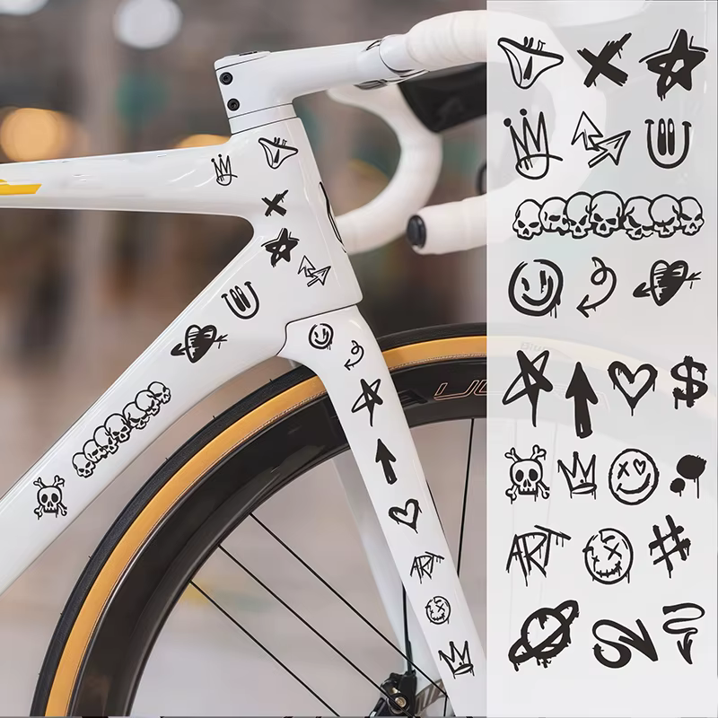 Autocollants de vélo Graffiti crâne pour cadre de vélo