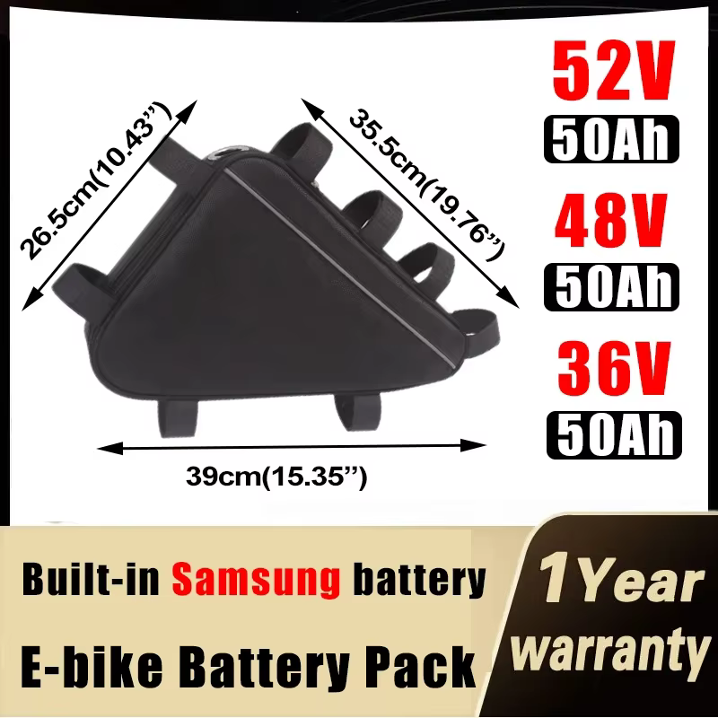Vélo électrique Triangle chamrider batterie 48v 45ah 52V 72V 60V 30AH 35 40ah 50ah 60ah 100A BMS énorme capacité 3000W Super puissant