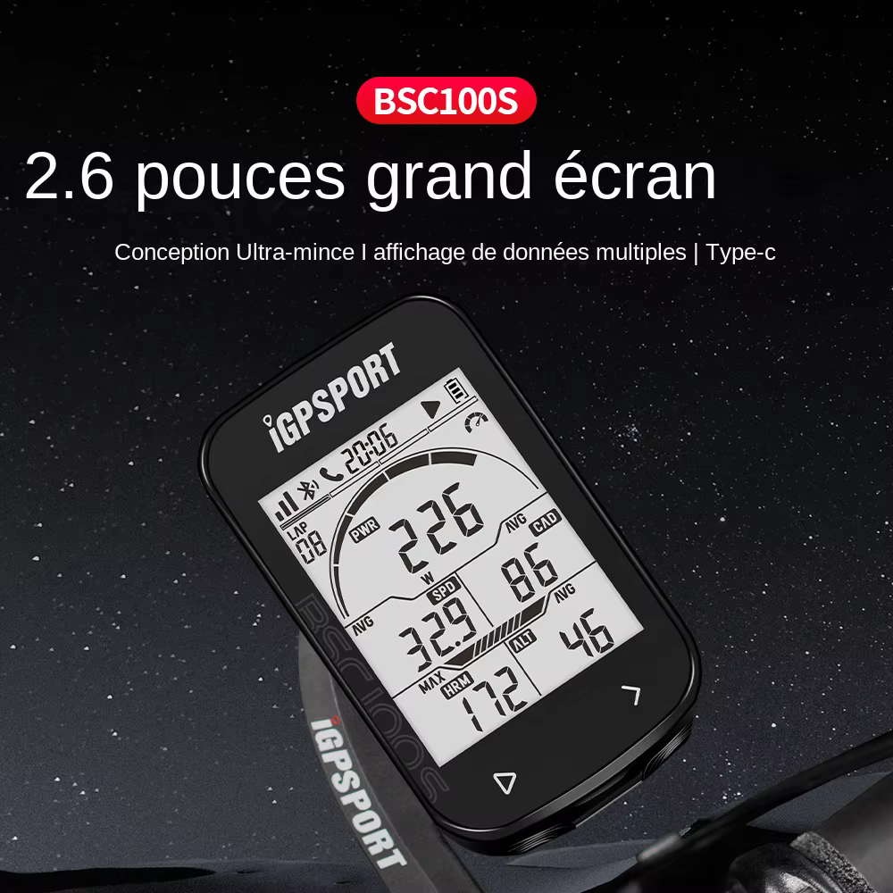 IGPSPORT BSC100S ANT + GPS odomètre vélo ordinateur équitation compteur de vitesse sans fil Support Powermeter 2.6 pouce