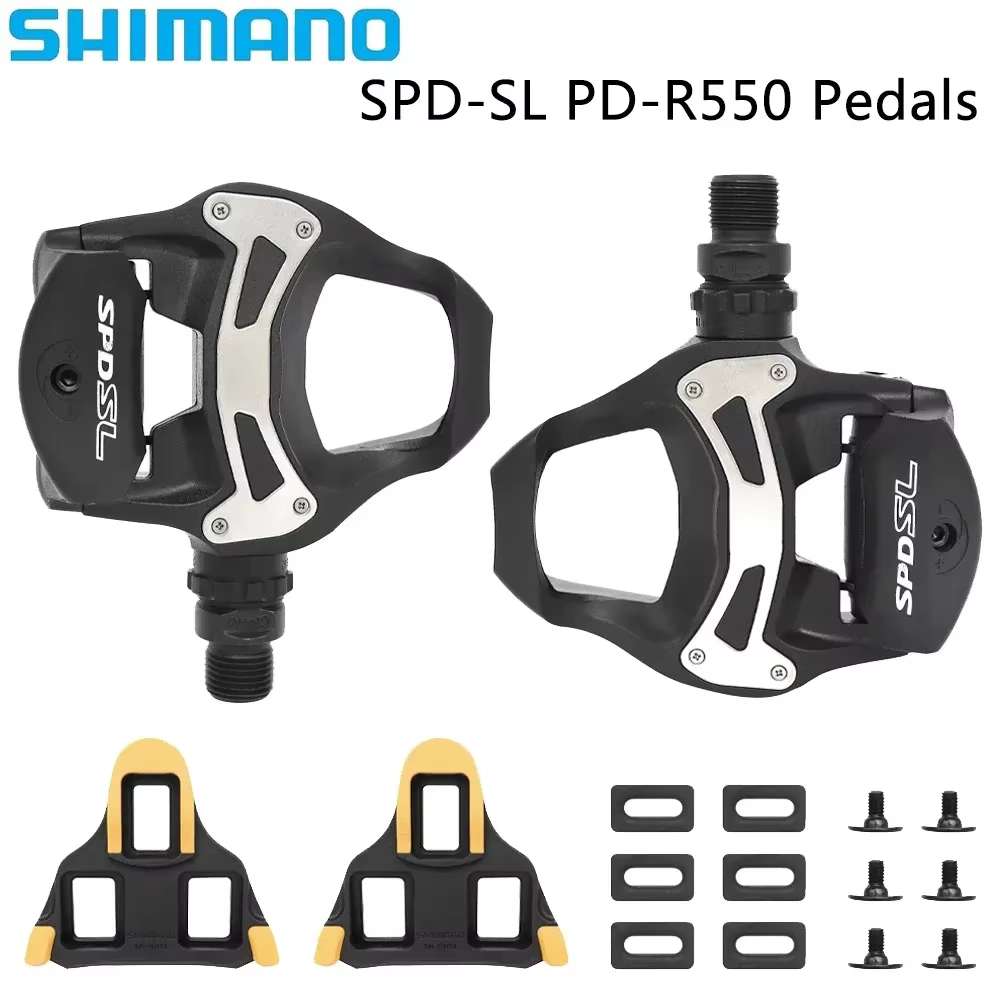 Pédales de course SHIMANO PD-R550 – Ultralégères simple face pour vélos de route