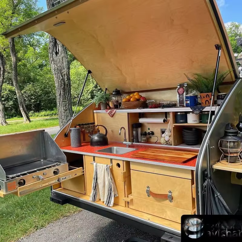 Remorque de camping-car tout-terrain personnalisable en aluminium avec frein électrique