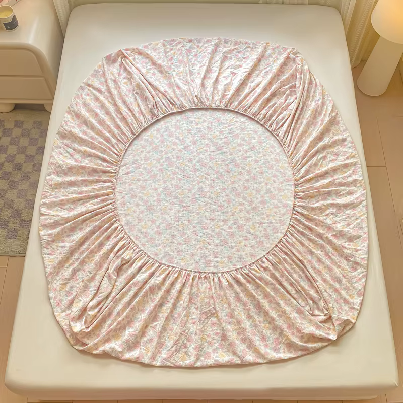 Drap-housse en pur coton double fil, doux et confortable, imprimé floral, protège-matelas de qualité supérieure, respectueux de la peau, drap de lit élastique