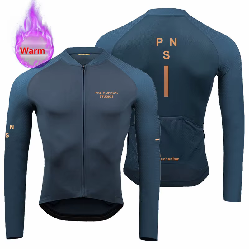 Maillot de cyclisme en polaire thermique pour homme