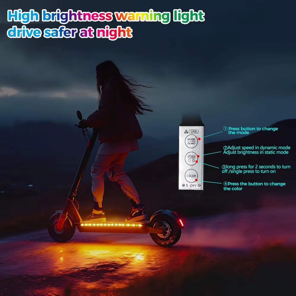 Scooter à batterie créatif avec lumières LED multicolores