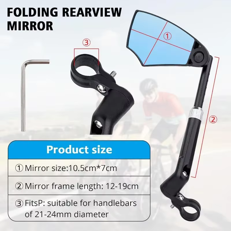 Rétroviseur de guidon de vélo réglable