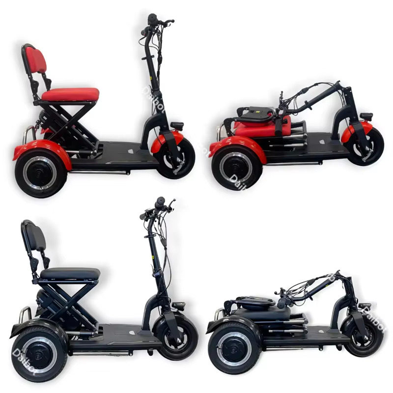 Trottinette de mobilité pliante légère à 3 roues pour personnes âgées avec dossier pliable/support de sac 300w Tricycle électrique voiture adultes