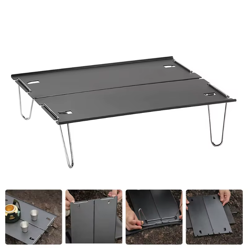 Table pliante légère en aluminium, mobilier de Camping d'extérieur Compact et Portable pour pique-nique plage jardin voyage avec détachable