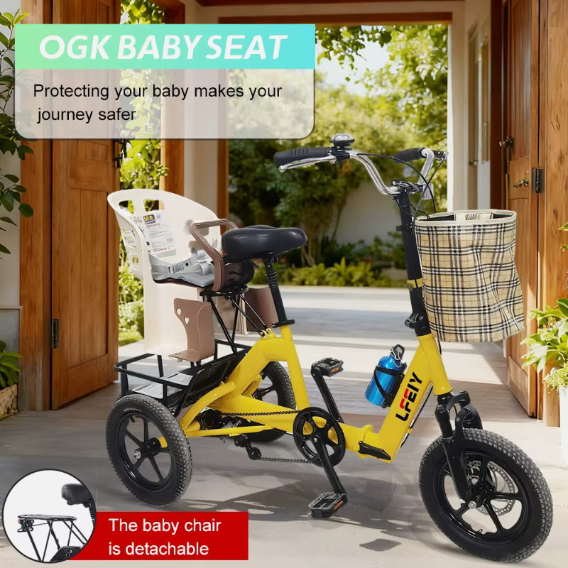 Tricycle électrique pliable de 14 pouces