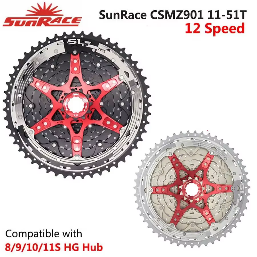 Nouveau CSMZ901 roue libre 12 vitesses 11-51T VTT Cassette vtt volant d'inertie 12S pignon Compatible Shimano HG