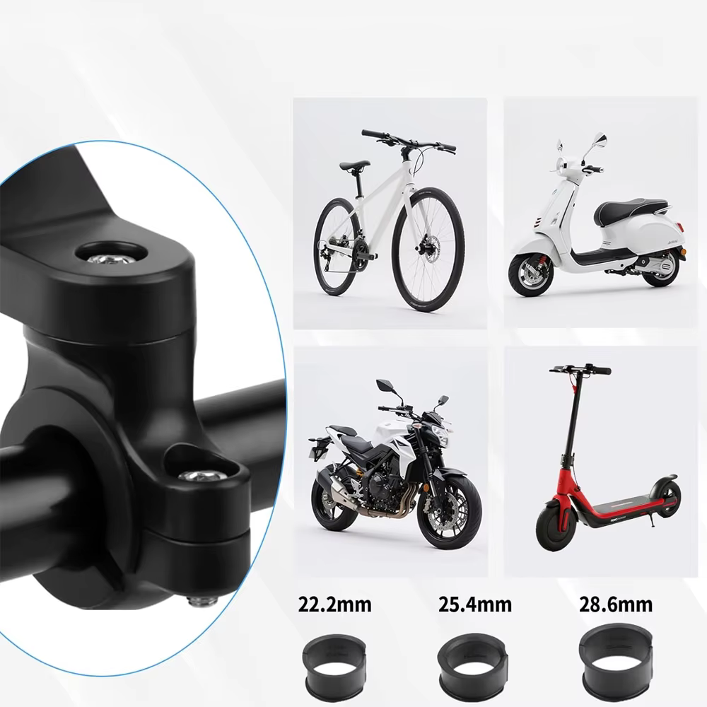 Support universel pour smartphone avec amortisseur de vibrations pour guidon de moto, vélo, scooter, quad, compatible avec les modèles Trottos