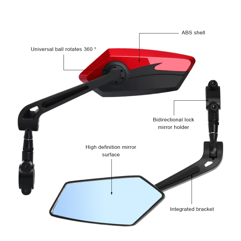 Rétroviseur de vélo bicolore grand Angle réflecteur clair large gamme rétroviseurs