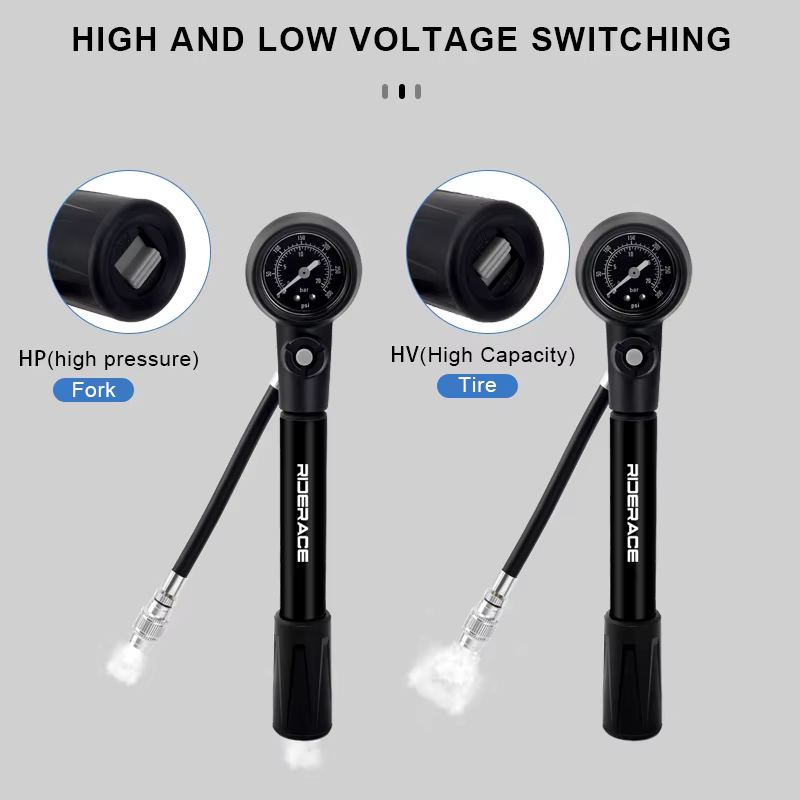 Pompe de choc de vélo 300PSI pression avec jauge