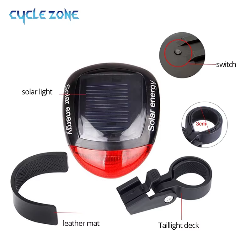 Feu arrière de vélo solaire