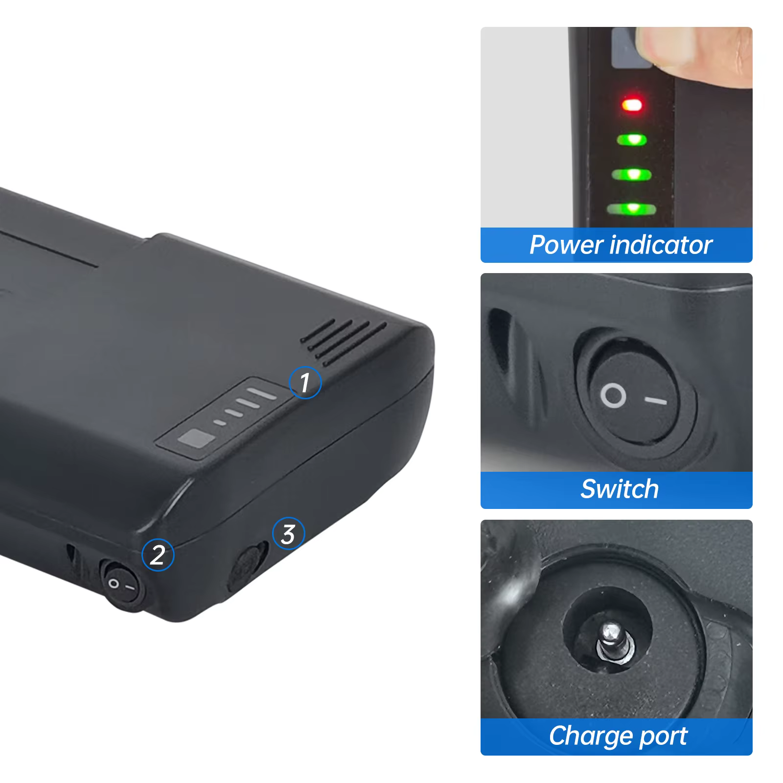 Batterie de vélo électrique de support arrière 36v 8.8ah 10.4ah 11.6ah 14ah avec chargeur BMS 36v lithium ion akku pour 350w 500w