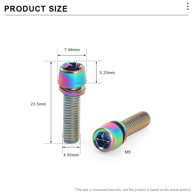 Boulon de tige de vélo coloré M5 * 18mm