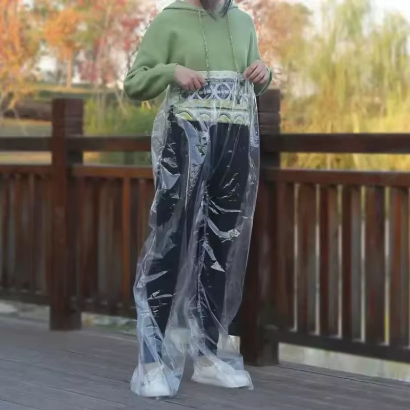 Nouveau pantalon de pluie jetable voyage en plein air cyclisme épaissi Pack pied dérive imperméable