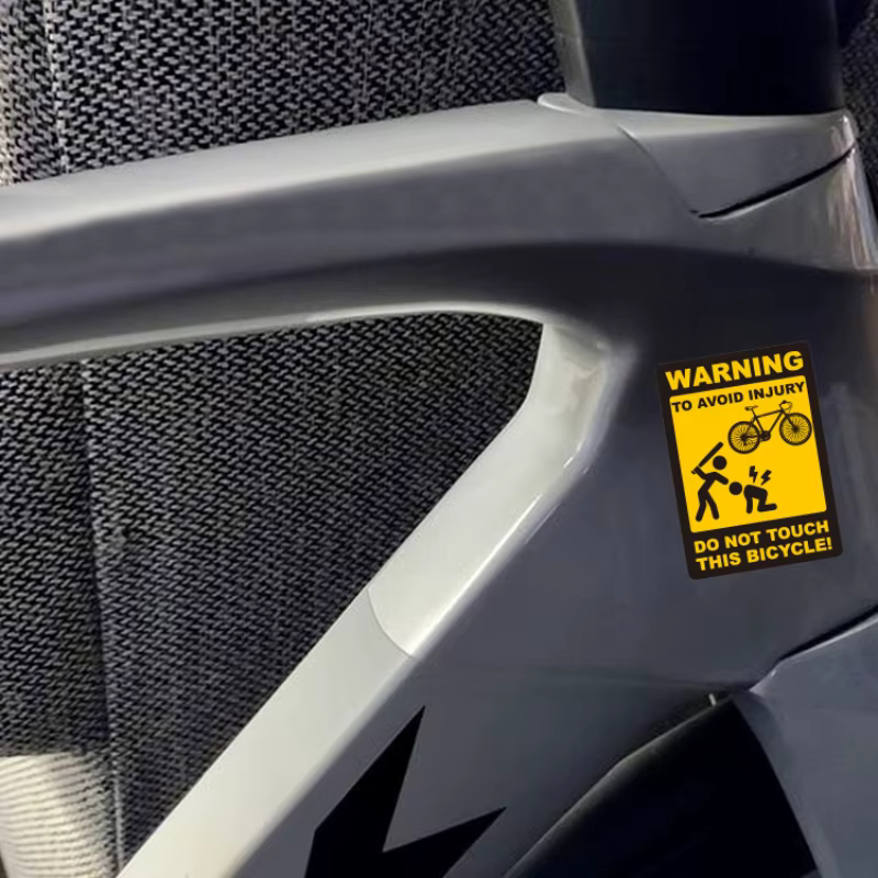Autocollant de cadre de vélo de route avec signe d'avertissement