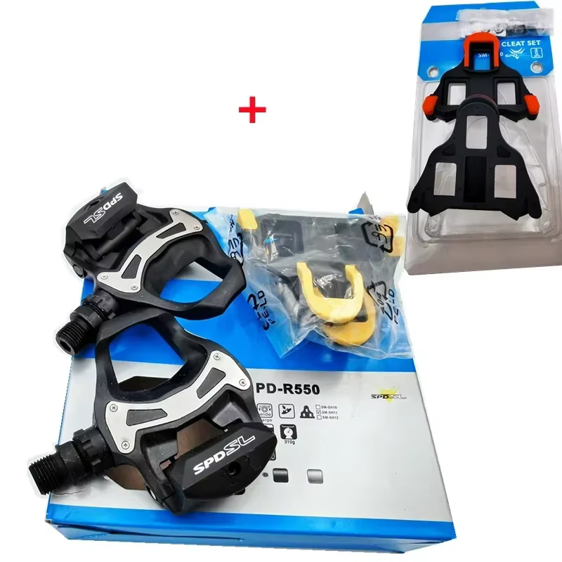 Pédales de course SHIMANO PD-R550 – Ultralégères simple face pour vélos de route