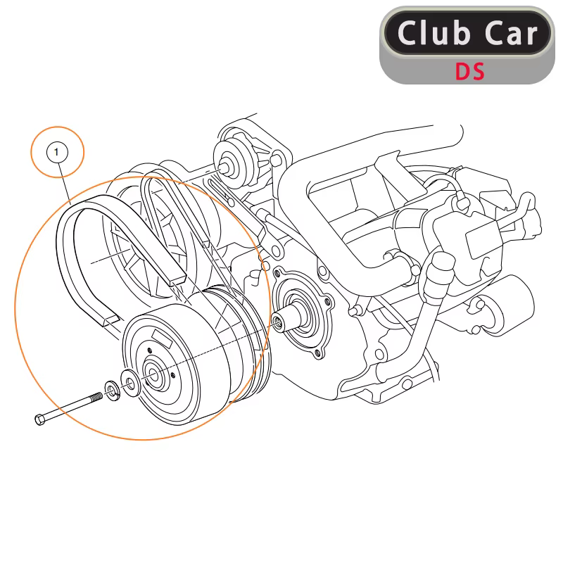 ClubCar DS 1988-1991 Courroie d'entraînement pour véhicules utilitaires et précédents Accessoires pour voiturettes de golf OEM 1017188