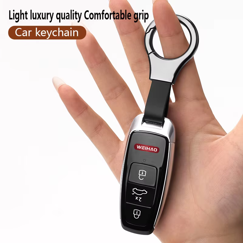 Porte-clés en cuir pour voiture moto porte-clés hommes et femmes lanière clés sangle accessoire pour cadeau intérieur 2025 nouveau noir 2 pièces