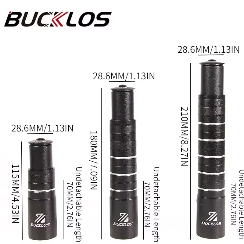 BUCKLOS tige de fourche de vélo montée jusqu'à 115mm 180mm 210mm