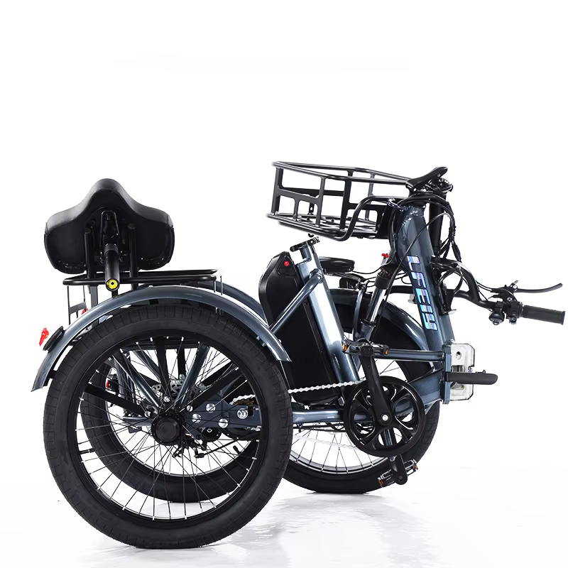 Vélo électrique adulte 3 roues batterie amovible pliante 350W véhicule Tricycle