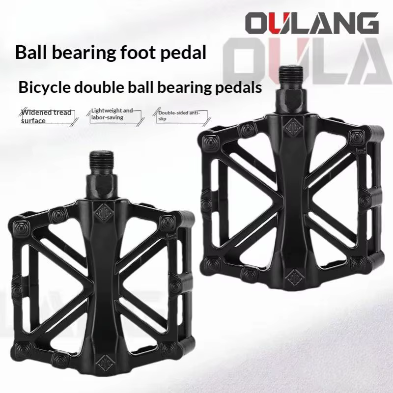 1 paire de pédales de vélo à double roulement en alliage d'aluminium
