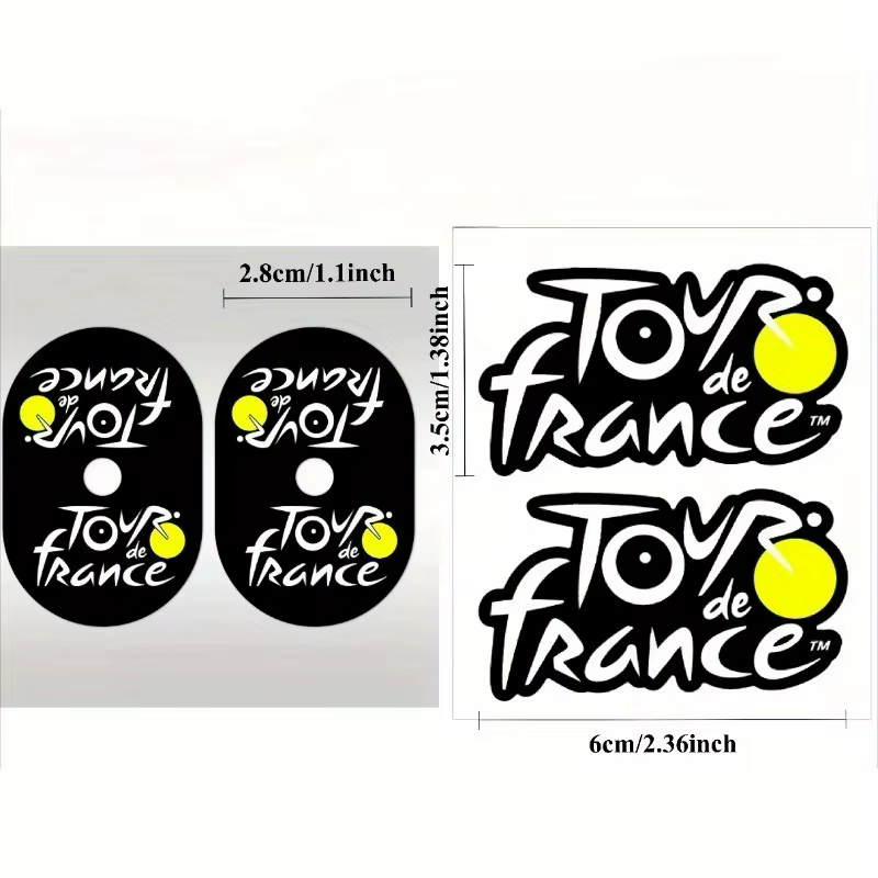 Ensemble d'autocollants "Tour de France" (différentes tailles)