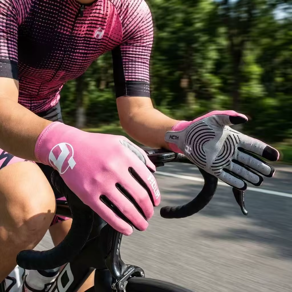 Gants de cyclisme à doigts complets en tissu Lycra