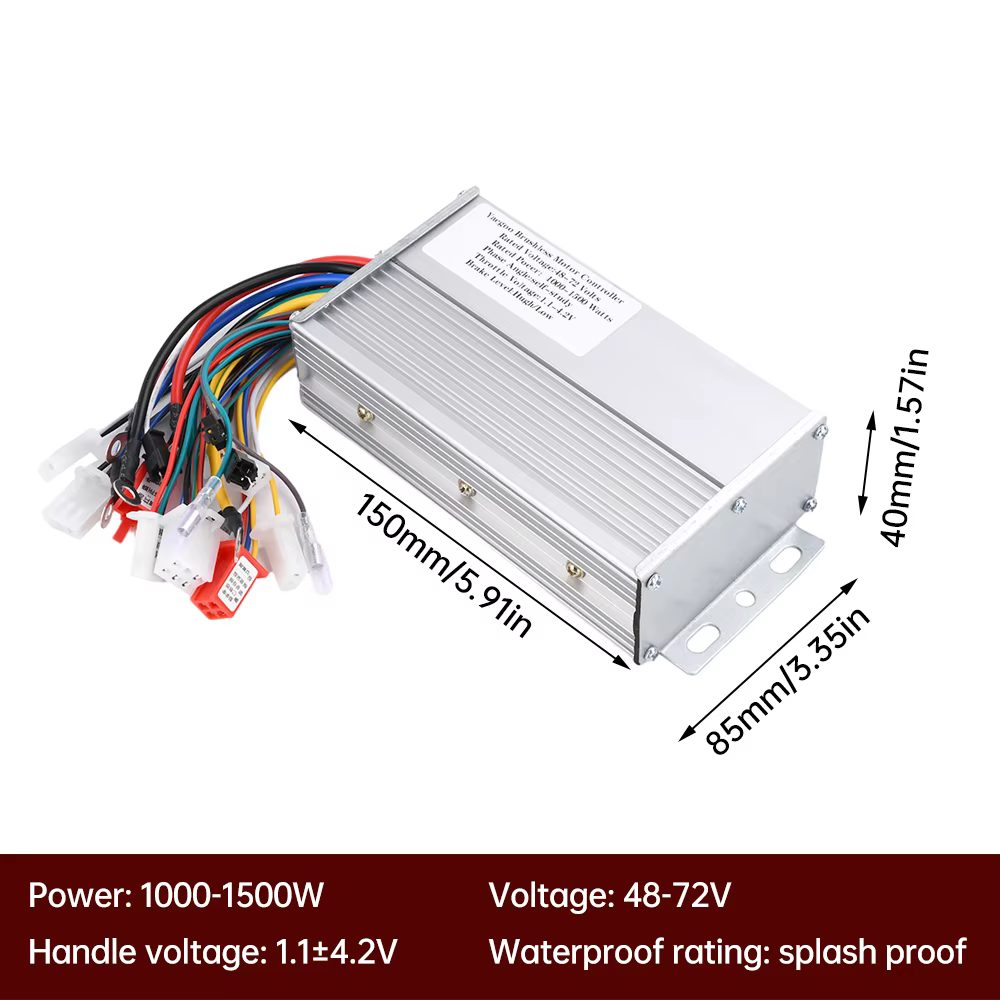 Contrôleur sans balais 48V 60V 72V 1000-1500W pour vélo électrique e-scooter, entraînement double Mode, contrôleur sans balais pour véhicule électrique