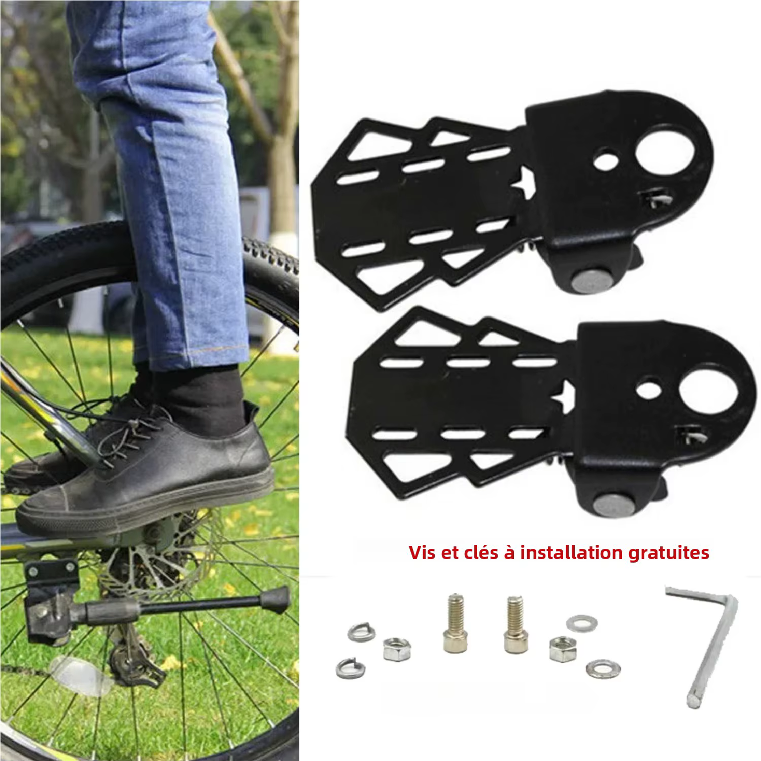 Repose-pieds de moto pliable pour vélo