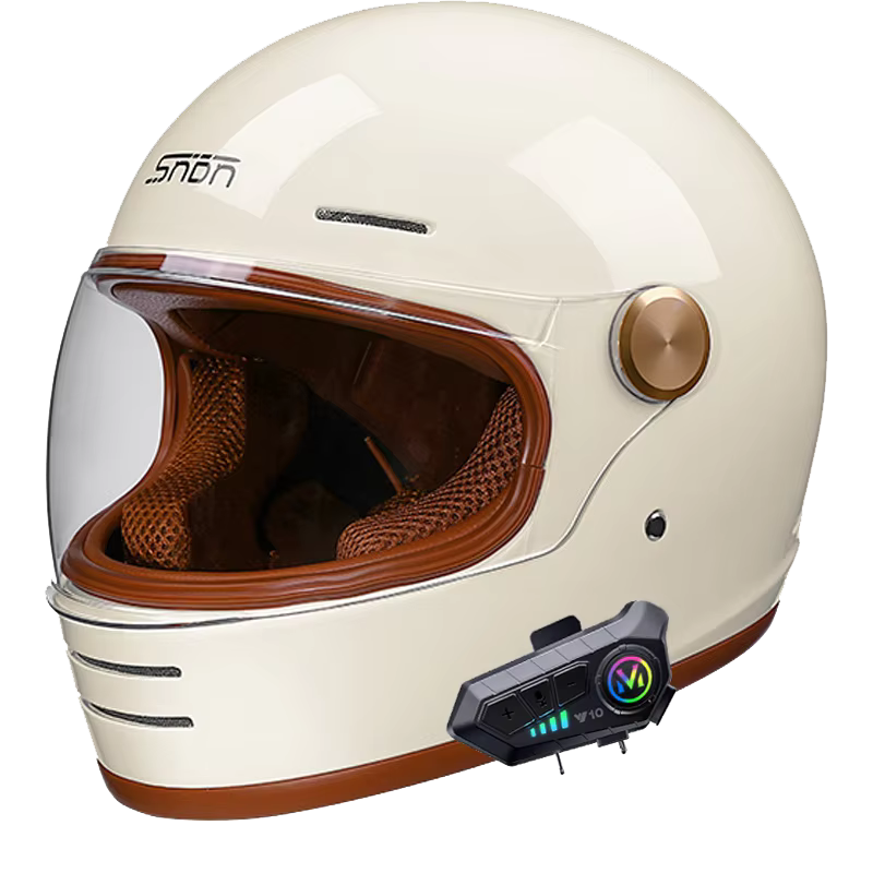 Casque de moto rétro avec certification DOT