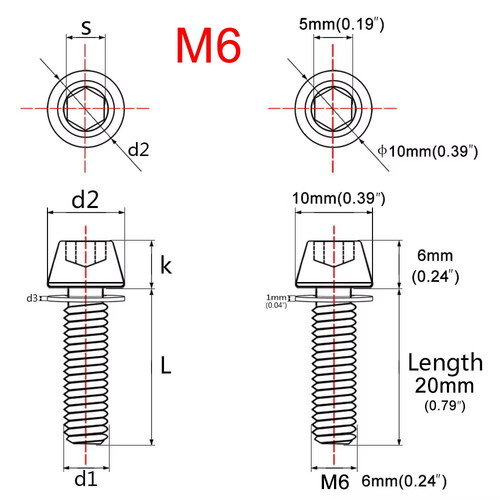 Vis de fixation de potence de guidon de vélo
