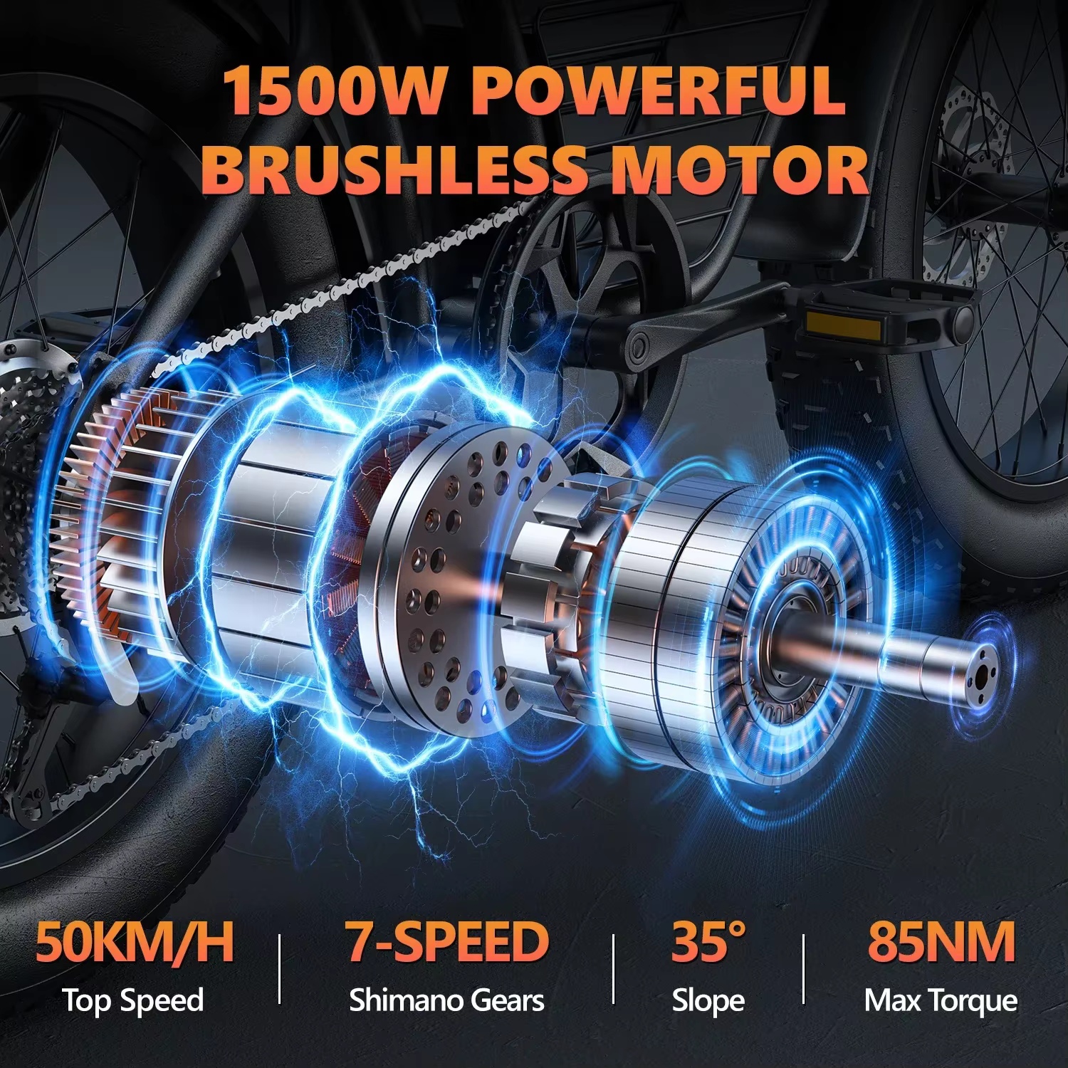 EBIKE nouveau K7 1500W 48V 23Ah batterie 20*4 pouces pneus tout-terrain vitesse maximale 45-50 km/h LCD