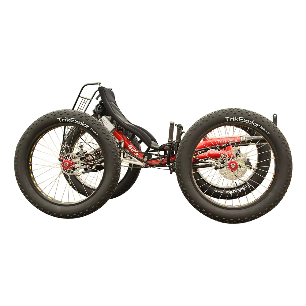 Vélo électrique tout-terrain 4x4 500W avec moteur central et double suspension pour la chasse
