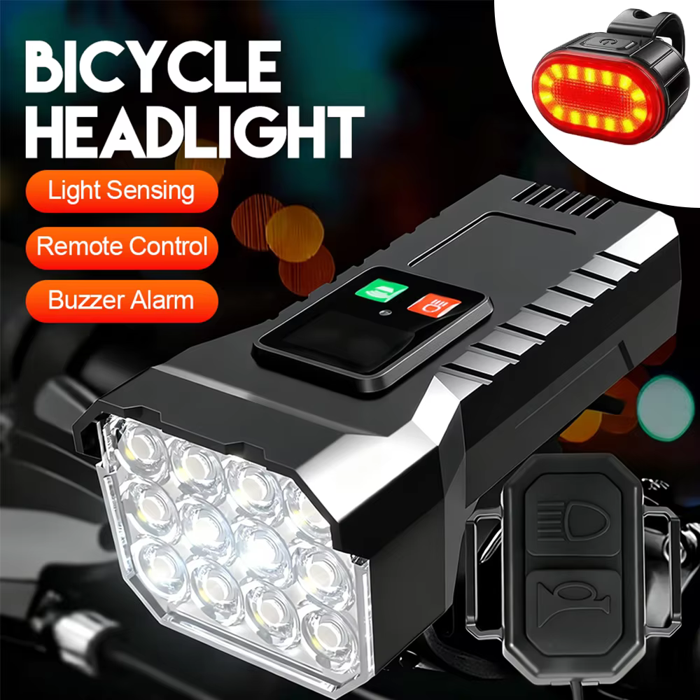 Phare avant de vélo puissant à 12 LED