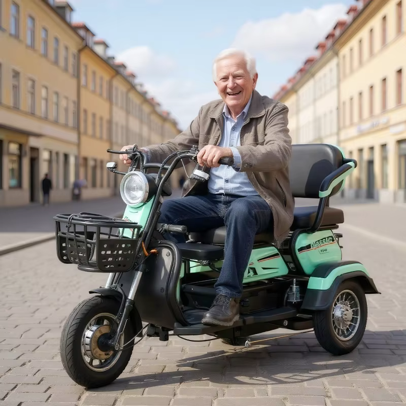 Tricycle électrique à 3 places pour adultes