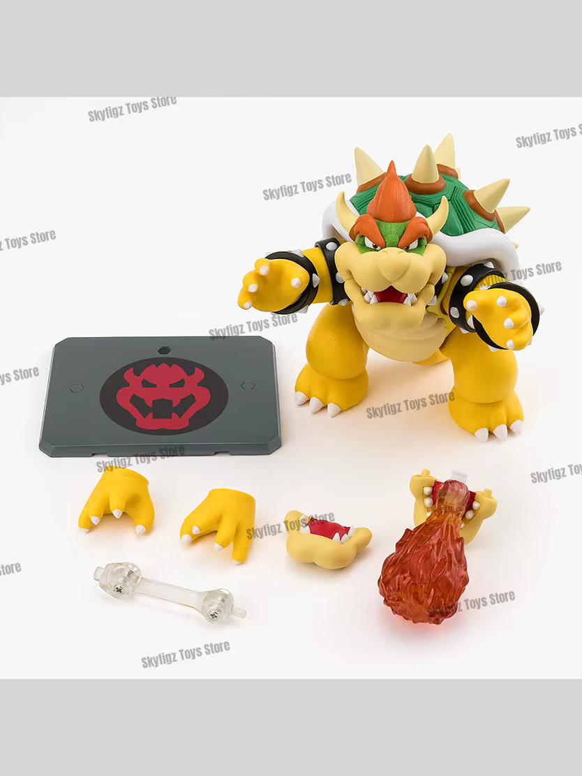 En stock Nouveau Pack d'accessoires de scène Bandai SHF Super Mario Mario Luigi Bowser Yoshi Collection de figurines articulées Cadeau
