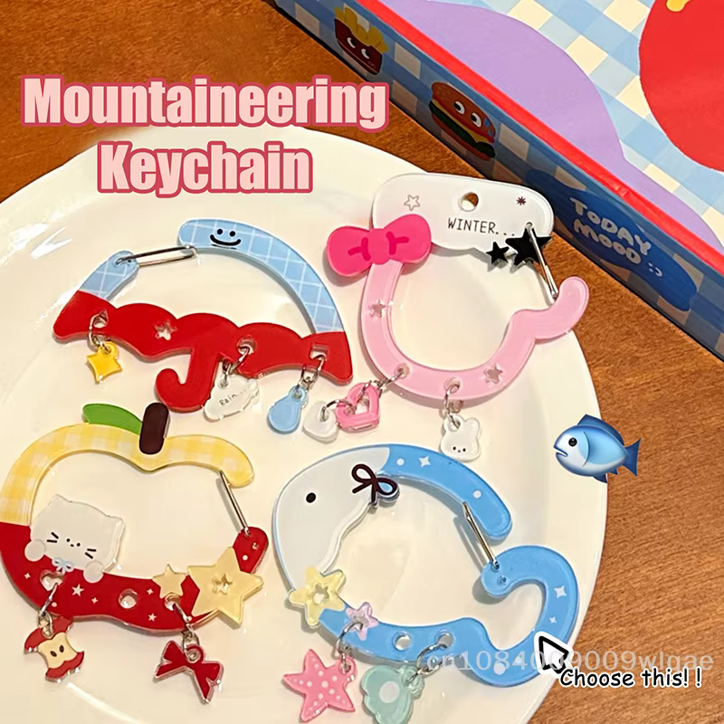 Mousqueton à clé en acrylique Kawaii - Porte-clés mignon à breloque pour sac Ita, nouveauté, clip décoratif multifonctionnel pour clés, sac et sac à main