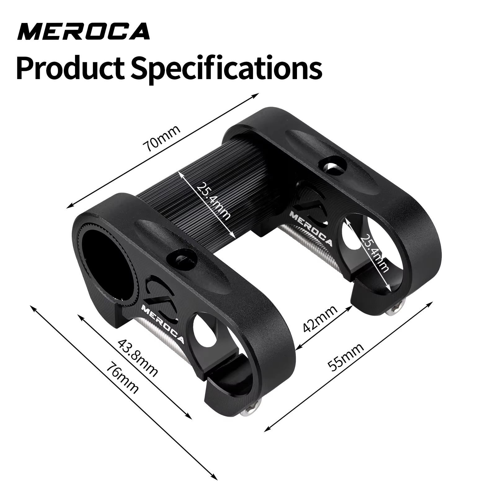 Prolongateur de potence double MERCOCA pour guidon droit de 25