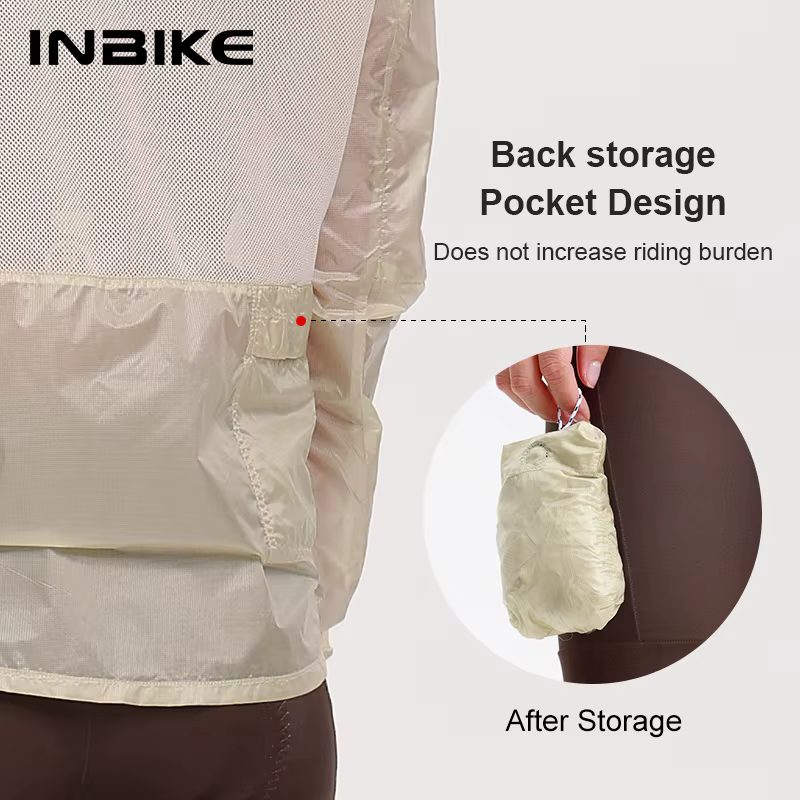 INBIKE Coupe-vent de cyclisme portable ultra-léger pour femme Veste