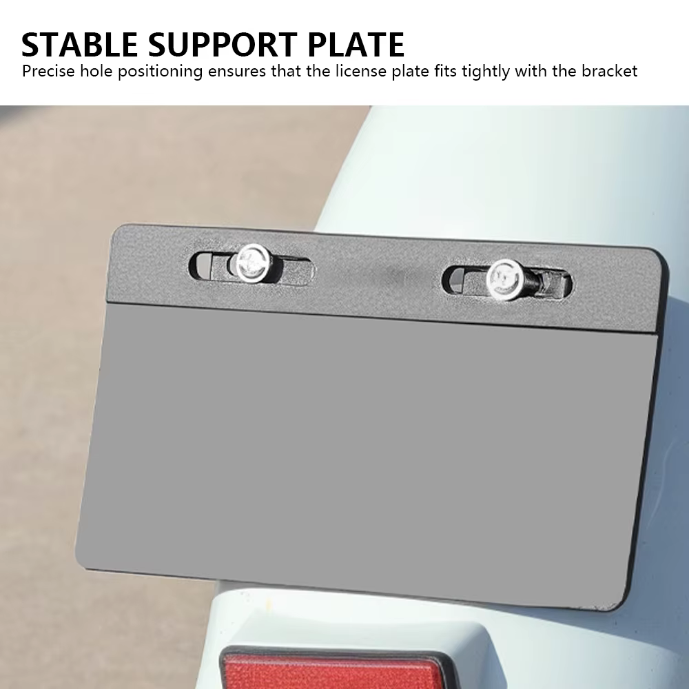 Support de plaque d'immatriculation arrière pour scooter électrique et vélo électrique, cadre long avec vis pour moto