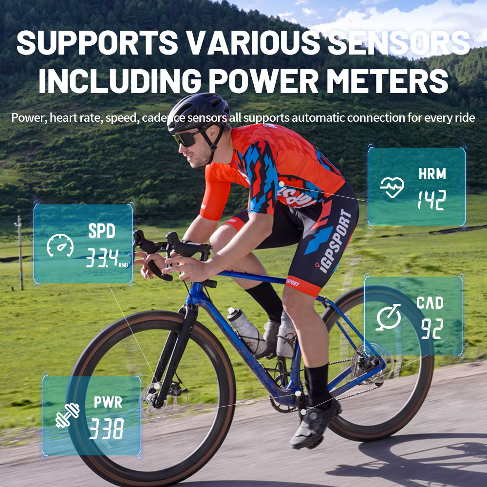 IGPSPORT BCS100S ordinateur de vélo BLE ANT + 2.6 pouces IPX7 type-c 40H autonomie de la batterie rétro-éclairage